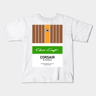 Chris Craft Corsair Motorboat Kids T-Shirt